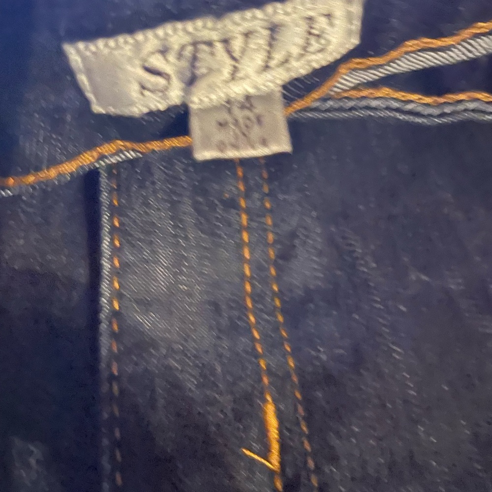 STYLE straight ,mid rise,jeans with black floral front lace and beading.